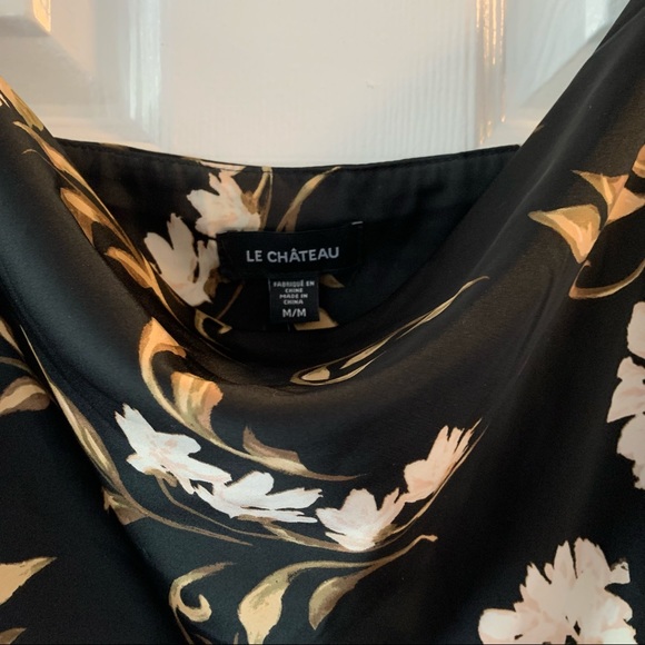 Le Chateau Floral Print Satin Cowl Neck Camisole - Picture 3 of 9